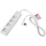LEDスイッチ付タップ LEDランプ仕様 個別スイッチ トラッキング火災 ユリア樹脂採用 スッキリ配線L型プラグ 断線に強い保護被ふく ELPA