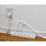 WLK-61(W) LEDスイッチ付タップ LEDランプ仕様 個別スイッチ トラッキング火災 ユリア樹脂採用 スッキリ配線L型プラグ 断線に強い保護被ふく ELPA