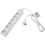 LEDスイッチ付タップ LEDランプ仕様 個別スイッチ トラッキング火災 ユリア樹脂採用 スッキリ配線L型プラグ 断線に強い保護被ふく ELPA