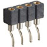 PCT製品 ピンヘッダー / FRL-41(T〇) ソケット(丸ピン)2.54mmピッチ SMT ライトアングル(1列) 接続側Φ0.47mmピン/接続側Φ0.76mmピントレイ対応可RoHS2対応品 廣杉計器