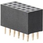ナイロン製品 ピンヘッダー / FSS-43(T〇) ソケット(角ピン)2.54mmピッチ ストレート(3列) 接続側0.64mmピントレイ対応可RoHS2対応品 廣杉計器