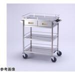 回診車カート 間口 600mm 取手 ブルー サカエ
