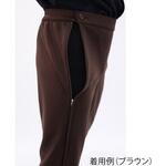 両脇逆開ファスナーパンツ ブラウン L KINDCARE