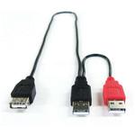 補助電源ケーブル付きY字USB延長ケーブル USB(A/オス)×2～USB(A/メス) 52cm GROOVY