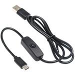 USBケーブル ON/OFFスイッチ付きTYPE-C充電ケーブル 約90CM USB2.0A(オス) /Type-C(オス) SSAサービス