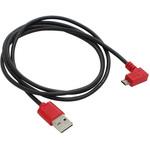 USB146R [micro USB オス→メス USB-A]充電ケーブル L型 1m USB-146R ブラック アイネックス