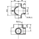 ZD-SPTQ4-W 多口継手 四方内ねじ ZD継手(白)(シール材付ねじ込み式可鍛鋳鉄製管継手) リケン