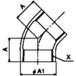 45° エルボ ZD(シール材付)継手(SUS) リケン