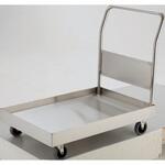 オールステンレス皿型台車(固定ハンドルタイプ帯電防止ウレタン車輪) TRUSCO