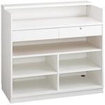 2412-6054 レジカウンター 小天板タイプ 幅120cm ホワイト 5分割タイプ ストア・エキスプレス