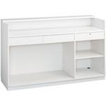 2412-6065 レジカウンター 小天板タイプ 幅180cm ホワイト オープンタイプ ストア・エキスプレス