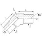1036タイプ 高圧アダプター 高圧継手 45°エルボタイプアダプター 並行オスGネジ(メスシート)xオスRネジ ステンレス 東洋国際