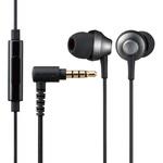 ステレオイヤホン カナル型 Φ3.5mm マイク付 10.0mmドライバー 高耐久ケーブル エレコム