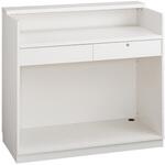 2412-6053 木製システムレジ台 レジカウンター 小天板タイプ 幅120cm ホワイト ストア・エキスプレス