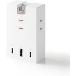 ECT-37-3AC2WH 電源タップ USB直挿し (コンセント 3口 Type-C×2 USB-A×1) コンパクト 雷ガード ほこり防止シャッター エレコム