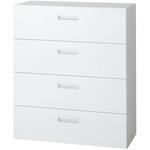 L6 スタンダードタイプ ラテラルファイリングキャビネット(4段)(連結サービス付き) プラス(家具)