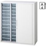 L6 スタンダードタイプ シャッター付クリアケースキャビネット(連結サービス付き) プラス(家具)