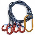 JIS 4点吊ワイヤー 12mm 3トン フック・リング(大)付 FSC藤原産業