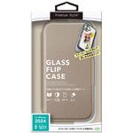 iPhone 16 Plus用 ガラスフリップケース [ベージュ] PGA