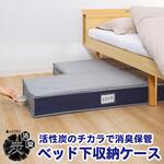 活性炭 グレー×ネイビー ベッド下収納ケース アストロ