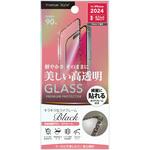 PG-24AGLL01BK iPhone 16/15用 液晶全面保護ガラス ラメフレーム [ブラック/高透明] PGA