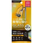 PG-24AGLF08SP iPhone 16/15用 液晶全面保護ガラス 角割れ防止PETフレーム [SHOCKPROOF/高透明] PGA