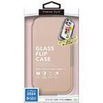 PG-24BGF06PK iPhone 16 Pro用 ガラスフリップケース [サフィアーノ調/ピンク] PGA