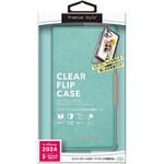 PG-24ACF05BL iPhone 16用 クリアフリップケース [スエード調/ターコイズ] PGA