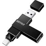 USB3.2(Gen1)対応 Type-AC両対応 回転式USBメモリー 64GB ブラック BUFFALO(バッファロー)