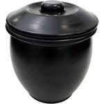 1号蓋付丸型瓶 黒マット ヤマキイカイ