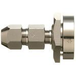 真鍮製  コントロール銅管用ダブルナットタイプ継手 バルクヘッドフィメールコネクター(テーパーねじタイプ) 三興マテリアルサプライ