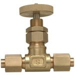 真鍮製  銅管用スリーブ付フレアタイプ継手 ミニチュアバルブ(ストレートパネル取付タイプ)  SVGS 三興マテリアルサプライ