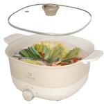 両手電気鍋 5L 波型プレート  アイボリー ランテル・メディエール