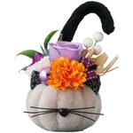 秋のディスプレイ・装飾用品 キャットパンプキンアレンジ 幅11×高さ13cm(造花) ストア・エキスプレス