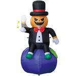 秋のディスプレイ・装飾用品 ハロウィン エアブロードール ムービングハンドウェイブパンプキン 高さ175cm ストア・エキスプレス