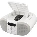 CDラジオ ステレオスピーカー 2電源対応 ホワイト AM/FM20局 オーム電機