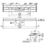 LEDライトユニット形ベースライト Myシリーズ  非常用照明器具 40形 埋込形 220幅 グレアカット[AB](一般)タイプ 【受注生産品】 三菱電機
