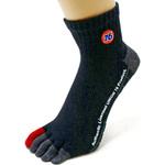 76ハイパークッションパイルソックス 5本指 ショート丈タイプ 76