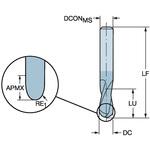 CoroMill(R) Plura 倣い加工用超硬ボールエンドミル ロングタイプ サンドビック
