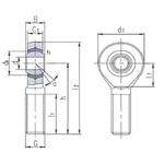 - ロッドエンド 無給油 おねじ 右ねじタイプ モノタロウ 60868554