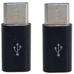 TypeC変換アダプタ2個セット USB microBメス - USB Type-Cオス データ通信対応 USB2.0(転送速度最大480Mbps) タイムリー