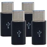 TypeC変換アダプタ4個セット USB microBメス - USB Type-Cオス データ通信対応 USB2.0(転送速度最大480Mbps) タイムリー