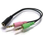 ST35-SM35M オーディオケーブル 3.5MM 4極ステレオ(メス) - 音+マイク(オス)ケーブル エスエスエーサービス