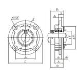鋳鉄製印ろう付丸フランジ形ユニット/円筒穴形、偏心カラー式 UELFC形 NTN(エヌティーエヌ)