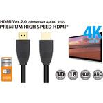 HDMIケーブル ver2.0 プレミアムハイスピード 18Gbps / 4K 60Hz / HDR / 3D / イーサネット / ARC対応 MIWAKURA