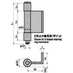 B-520-B-2(BA-11) L型裏蝶番(3管)(L1=85 H1=16 H2=5.7) TAKIGEN(タキゲン)