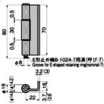 B-521-1(BA-71) L曲げ裏蝶番(L=80 Φ8) TAKIGEN(タキゲン)