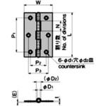 B-1059-2 ステンレス 平型蝶番(L76×W45.5×t1) TAKIGEN(タキゲン)