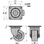 K-600HB2-65-EP 重量用低床型キャスター TAKIGEN(タキゲン)