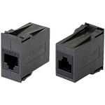 LAN用中継アダプタ CAT6 W17.5×H34×D35.5mm ブラック 摂津金属工業